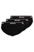 Three-pack of stretch-cotton briefs with printed waistbands
