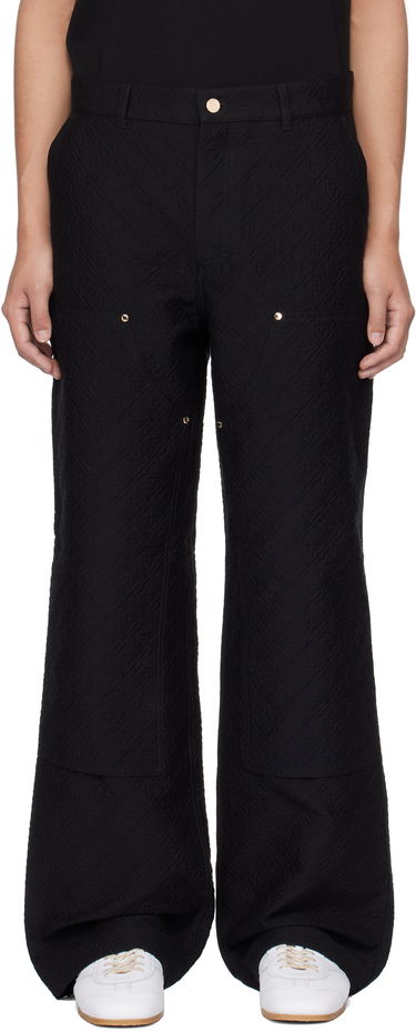 Nohavice Casablanca Casablanca Jacquard Cargo Trousers Čierna | MPS25-TR-262-02, 0