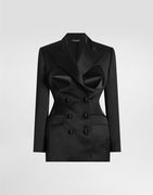 Dolce & Gabbana Double-breasted Duchess Satin Jacket With Conical Cups