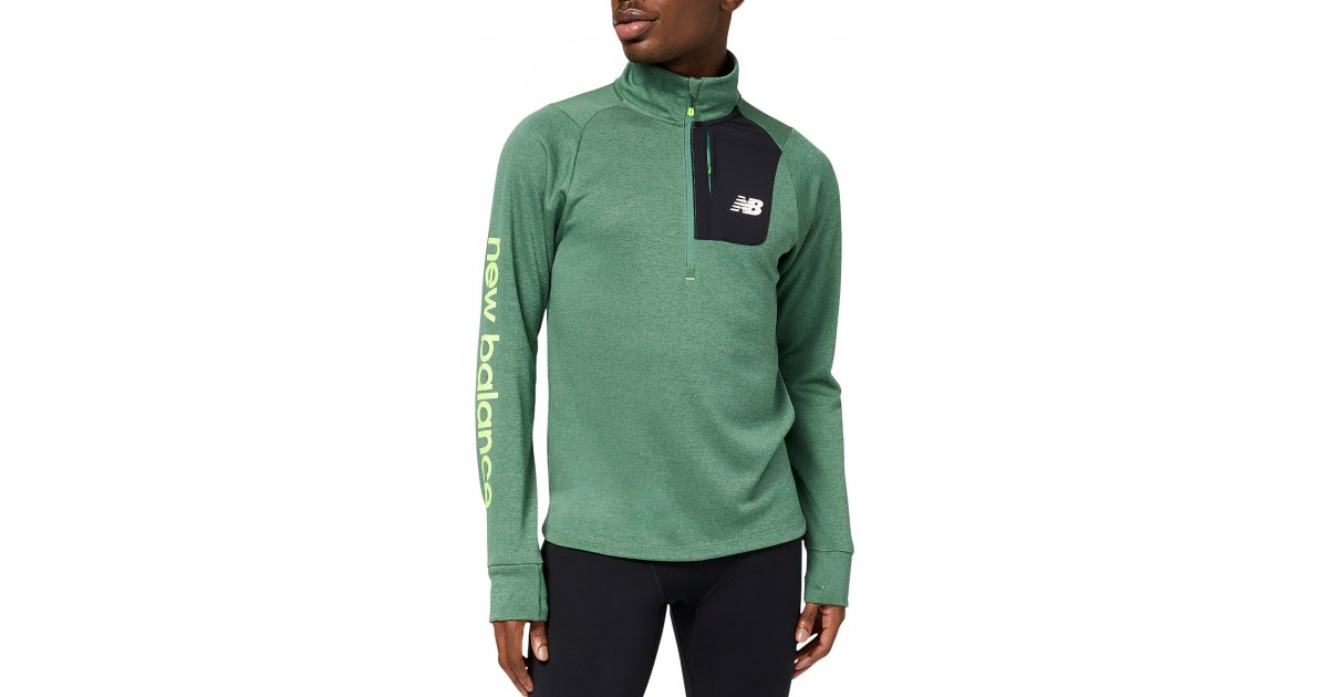 Sveter New Balance Impact Run Quarter-Zip Top Zelené | mt23273-jd, 1