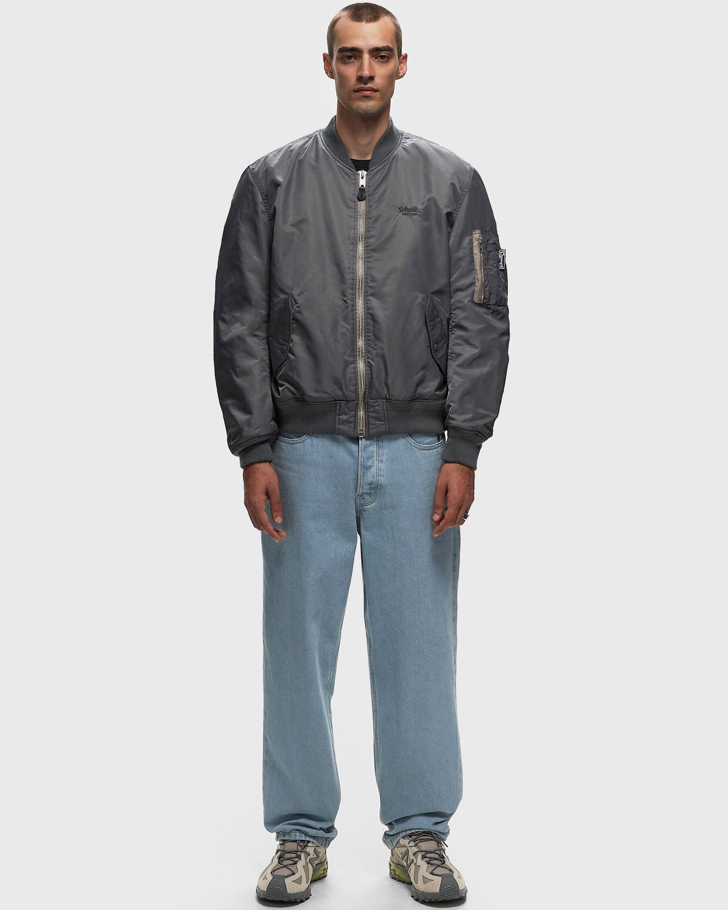 Bomber bunda Schott NYC Bomber Jacket Šedá | MACAMPSRS-PEWTER, 1