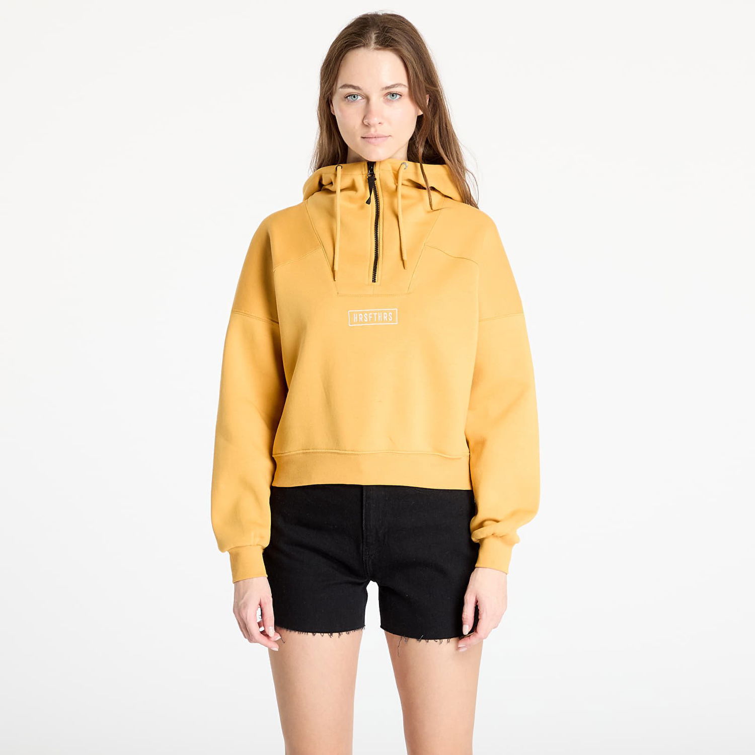 Mikina Horsefeathers Horsefeathers Willow Cropped Hoodie Žltá | SW929C, 0