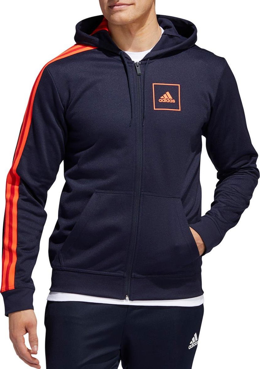 Mikina adidas Performance Sportswear 3S Pique Full-Zip Hoodie Navy | fi4664