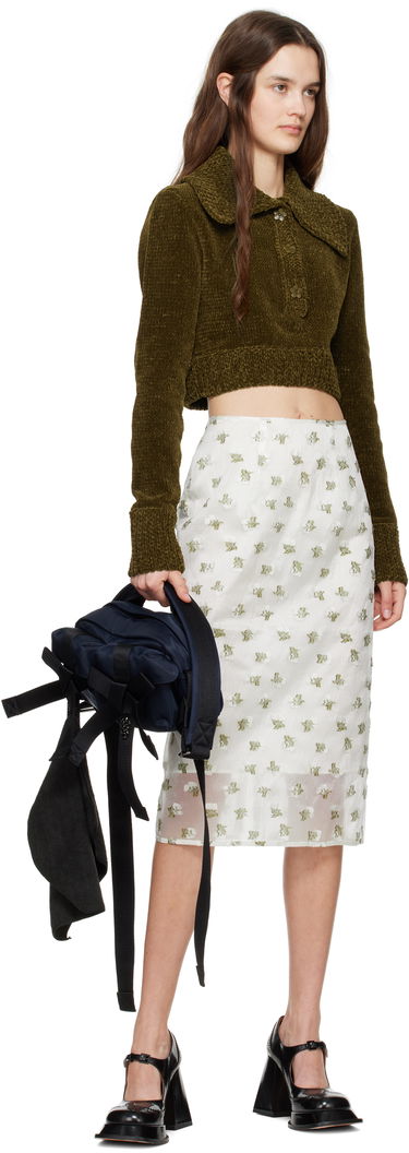 Sveter Cecilie Bahnsen Cecilie Bahnsen Calla Cropped Knit Sweater Zelené | 4.24KNI51006 CALLA JUMPER, 3