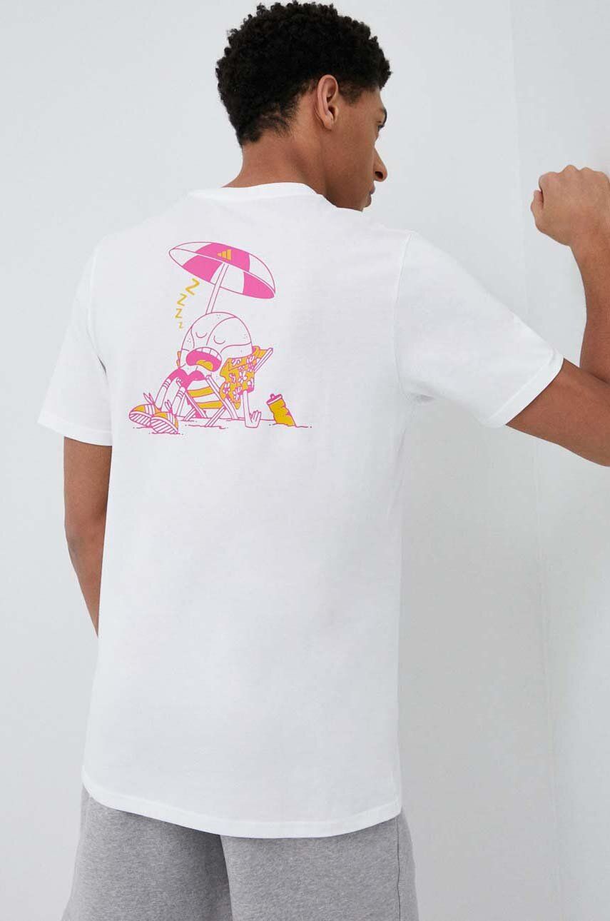 Tričko adidas Performance Lil Stripe Spring Break Graphic Short Sleeve Basketball Tee Biela | IC1868, 0