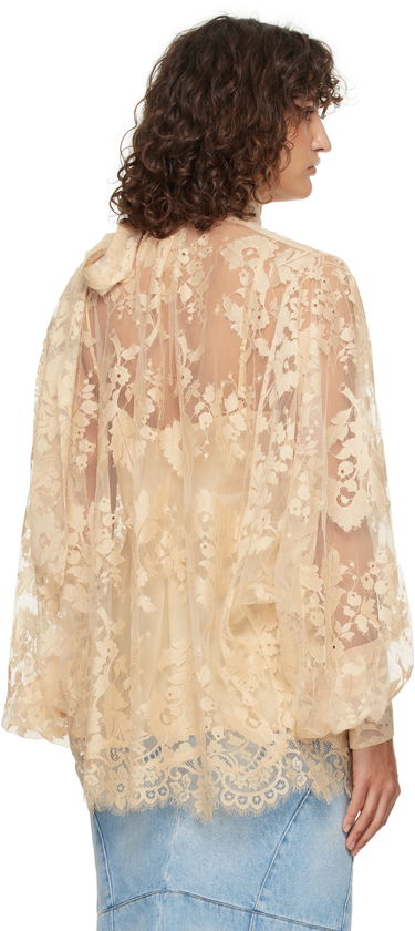 Košeľa ZIMMERMANN Zimmermann Illustration Lace Tie-Neck Blouse Béžová | 1401TF241, 2