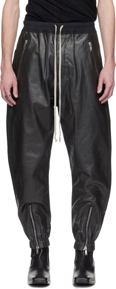 Nohavice Rick Owens Rick Owens Hollywood Tecuatl Leather Pants Čierna | RR01E5370 LTP, 0