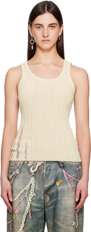 Tielko Acne Studios Acne Studios Open Cotton Tank Top Béžová | A60565-, 0