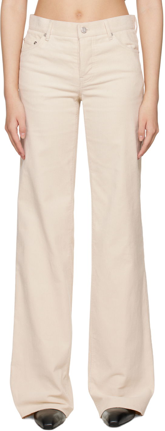 Nohavice We11done We11done Loose-Fit Corduroy Trousers Béžová | WD-PT3-22-287-W-WH, 0