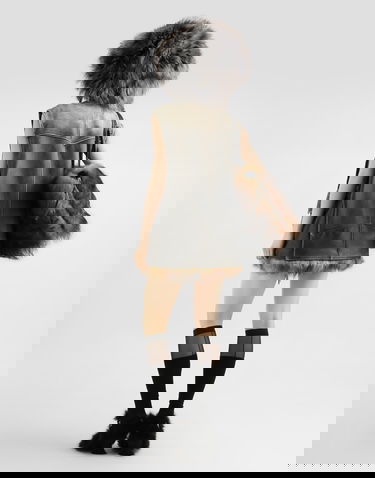 Vesta Dolce & Gabbana Dolce & Gabbana Vintage Fur Trimmed Leather Vest Čierna | F792MLGDDEQM0937, 2