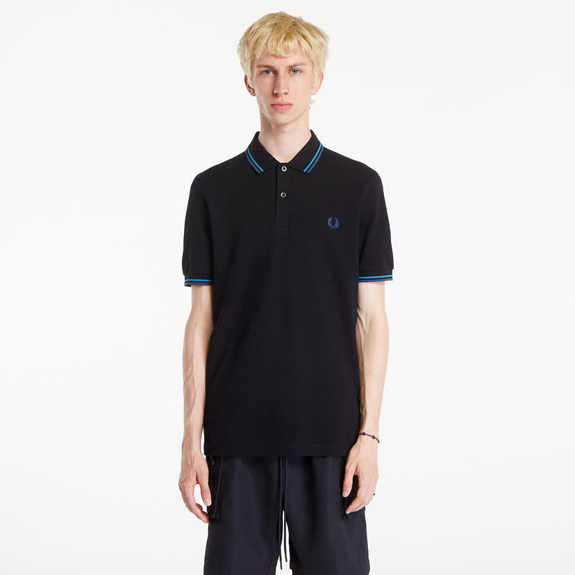 Polo tričko Fred Perry The Twin Tipped Polo T-Shirt Black/ Cybl/ Midnight Blue Navy | M3600 X50