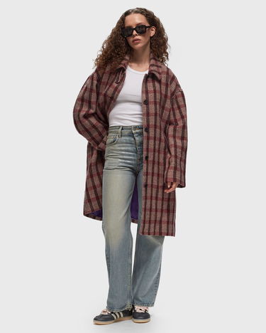 Kabáty American Vintage TURSBURG Coat Fialová | TUR17AH24-TARTAN-POIVRE-ROUGE, 1