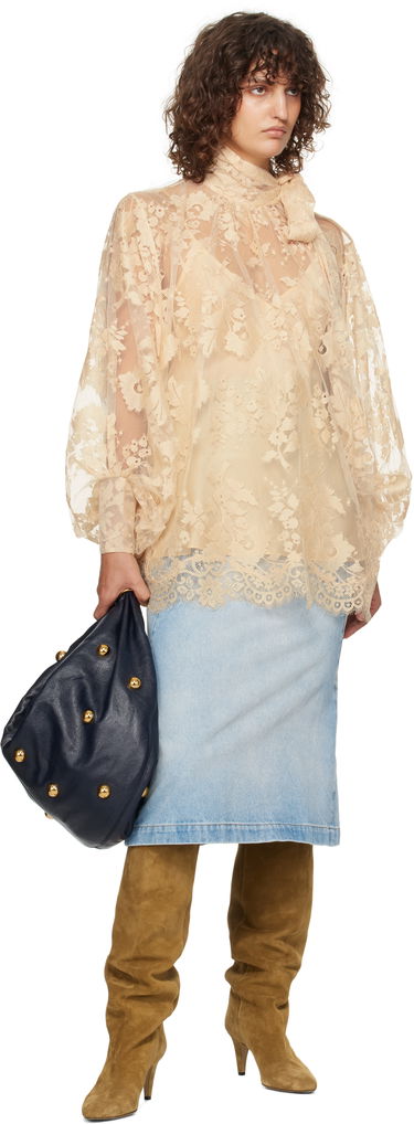 Košeľa ZIMMERMANN Zimmermann Illustration Lace Tie-Neck Blouse Béžová | 1401TF241, 3