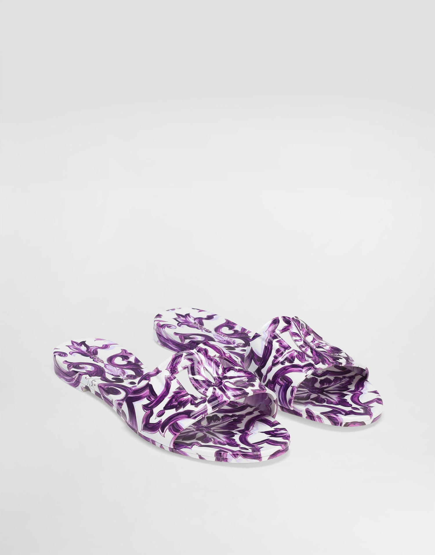 Doplnky Dolce & Gabbana Dolce & Gabbana Majolica-Print Rubber Slides Fialová | CW2215AE854I03TN, 1