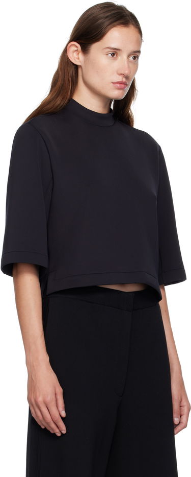 Tričko Moncler Genius x Edward Enninful Neoprene Cropped Mock Neck Tee Čierna | K24038C0000289A8K, 1