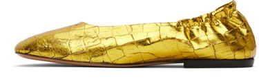 Šaty Dries Van Noten Dries Van Noten Metallic Ballerina Flats Žltá | WS251-1376-208, 2