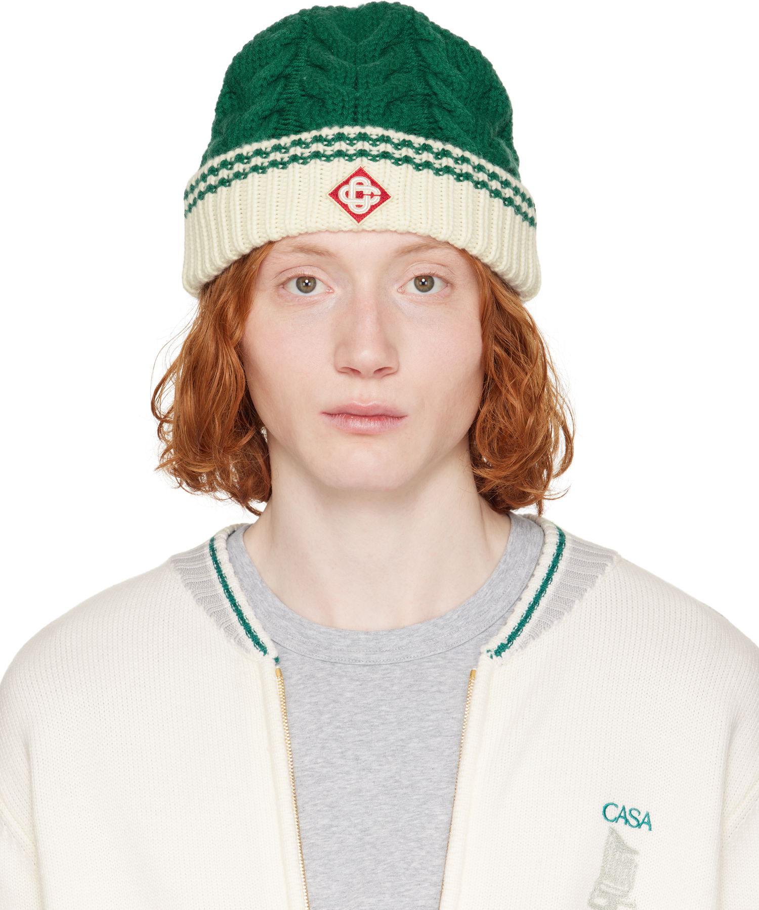 Kulicha Casablanca Casablanca Cable Stitch Beanie Zelené | APS25-HAT-073-01, 0