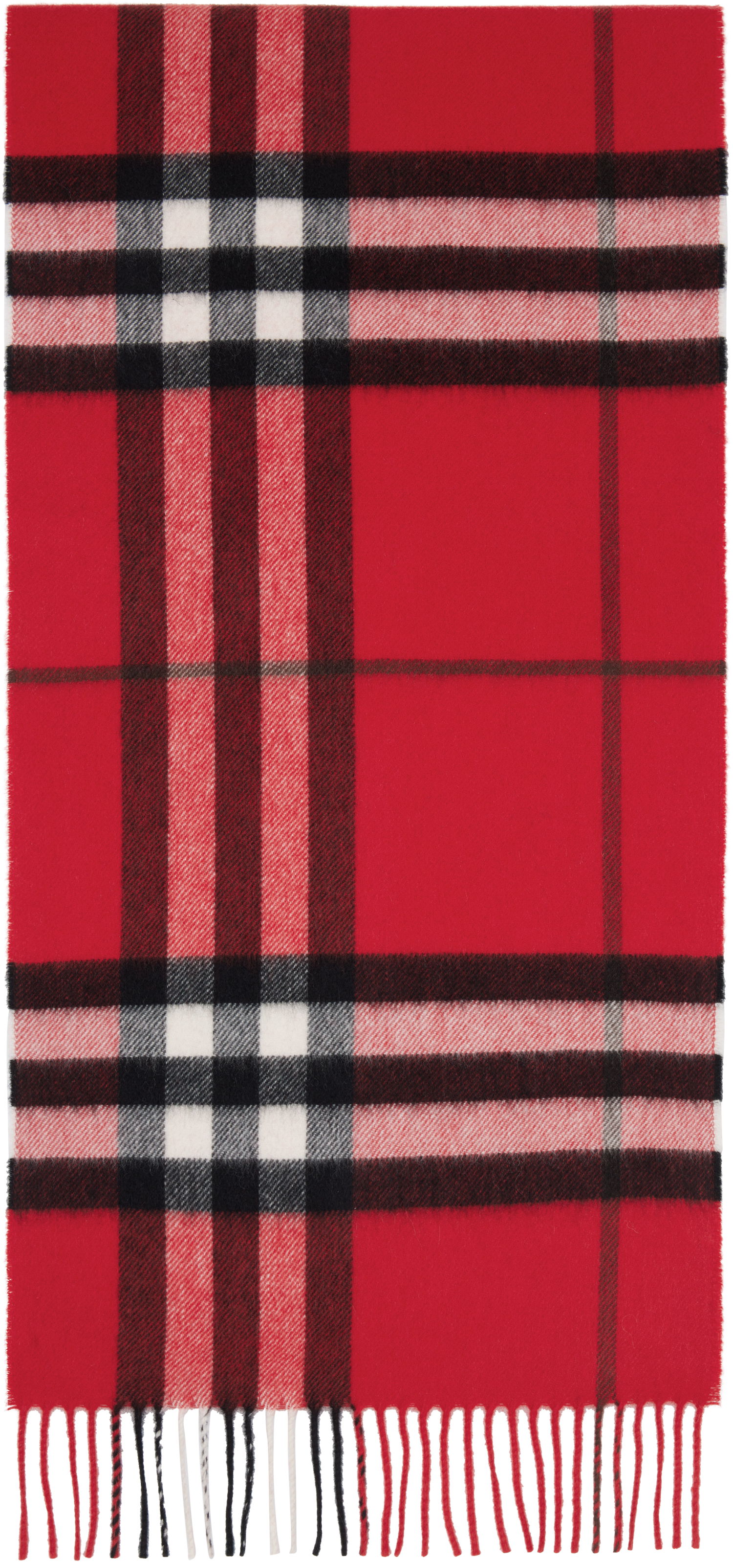 Šál Burberry Burberry Check Cashmere Scarf Červená | 8112640, 0