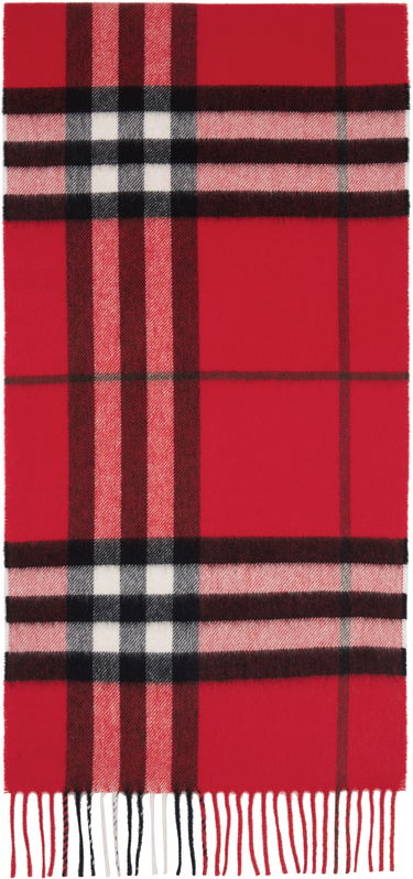 Šál Burberry Burberry Check Cashmere Scarf Červená | 8112640, 0
