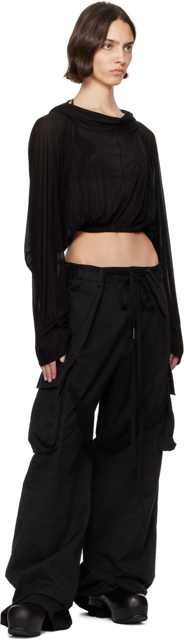 Sveter Rick Owens Rick Owens Cropped Hooded Tunic Top Čierna | RO01E7278 BZ, 3
