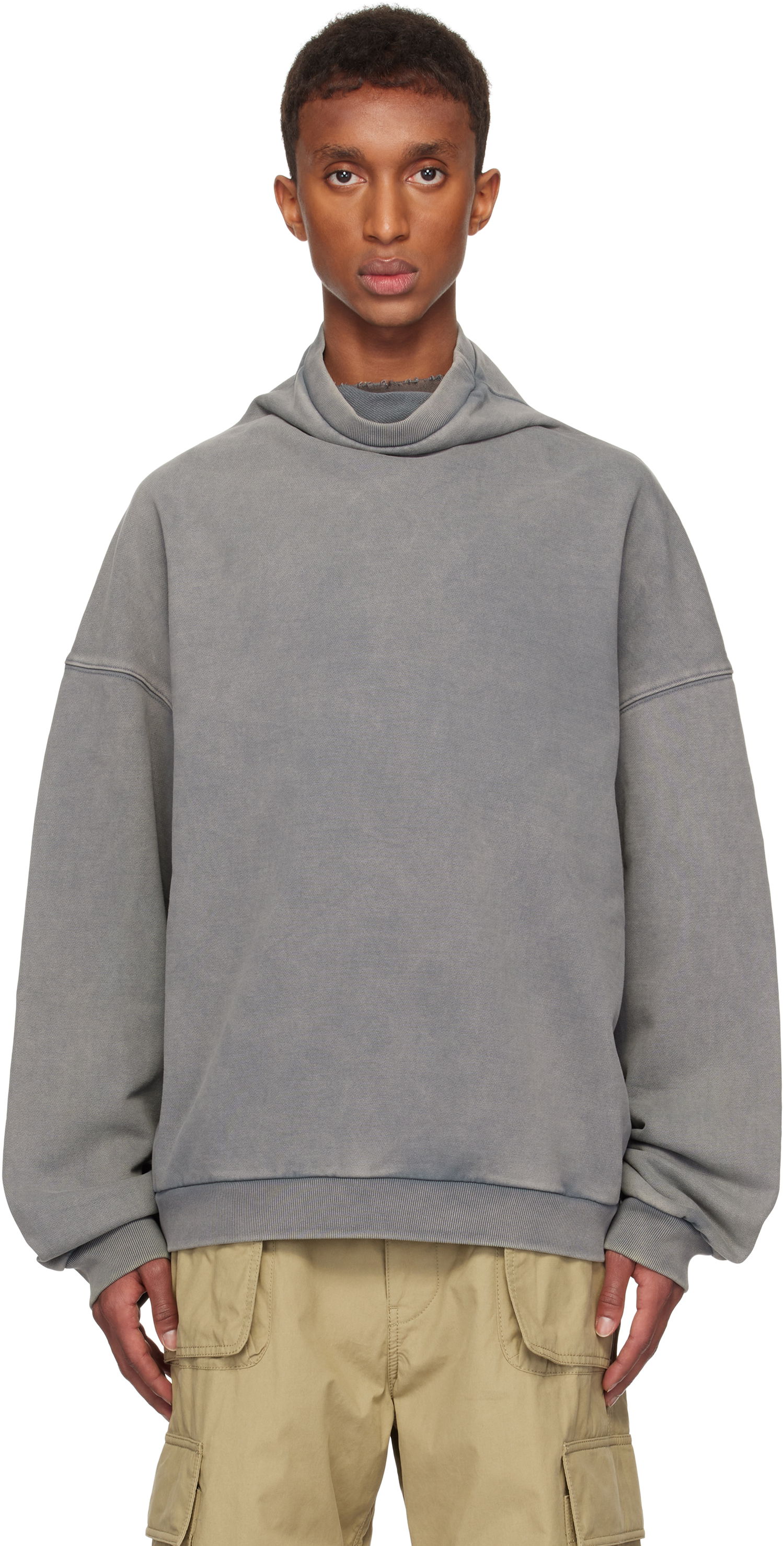 Sveter We11done We11done Standard Turtleneck Hoodie Šedá | WD-TS3-24-731-U-CH, 0