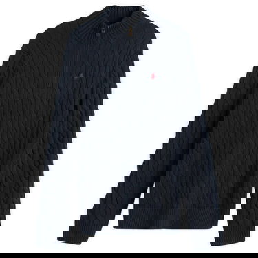 Sveter Polo by Ralph Lauren Cable Knit Half Zip Jumper Navy | 710810841001-BLU, 0