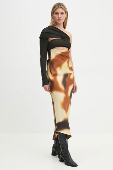 Šaty Nanushka One-shoulder Maxi Dress with Abstract Print Rôznofarebný | NW24FWDR41050, 2
