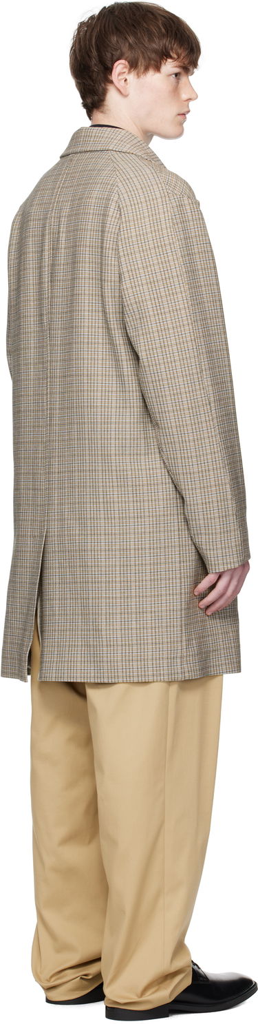Kabáty BOSS BOSS Classic-Fit Check Coat Béžová | 50546039, 3