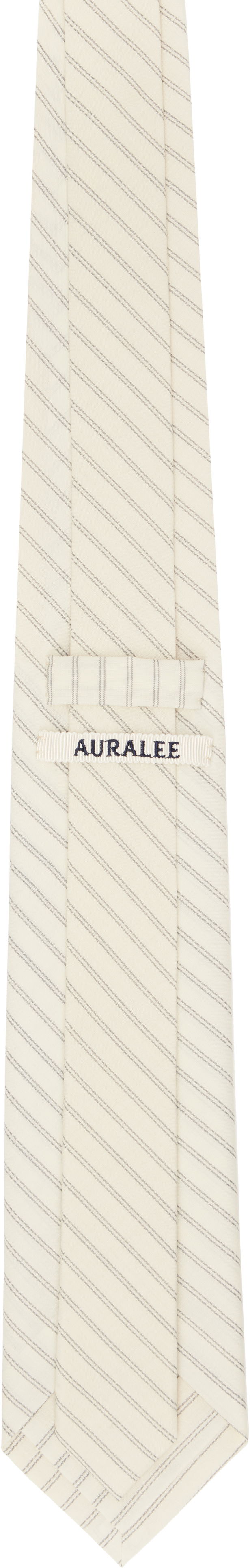 Opasok AURALEE AURALEE Super Fine Wool Stripe Tie Béžová | A25ST03WW-W, 1