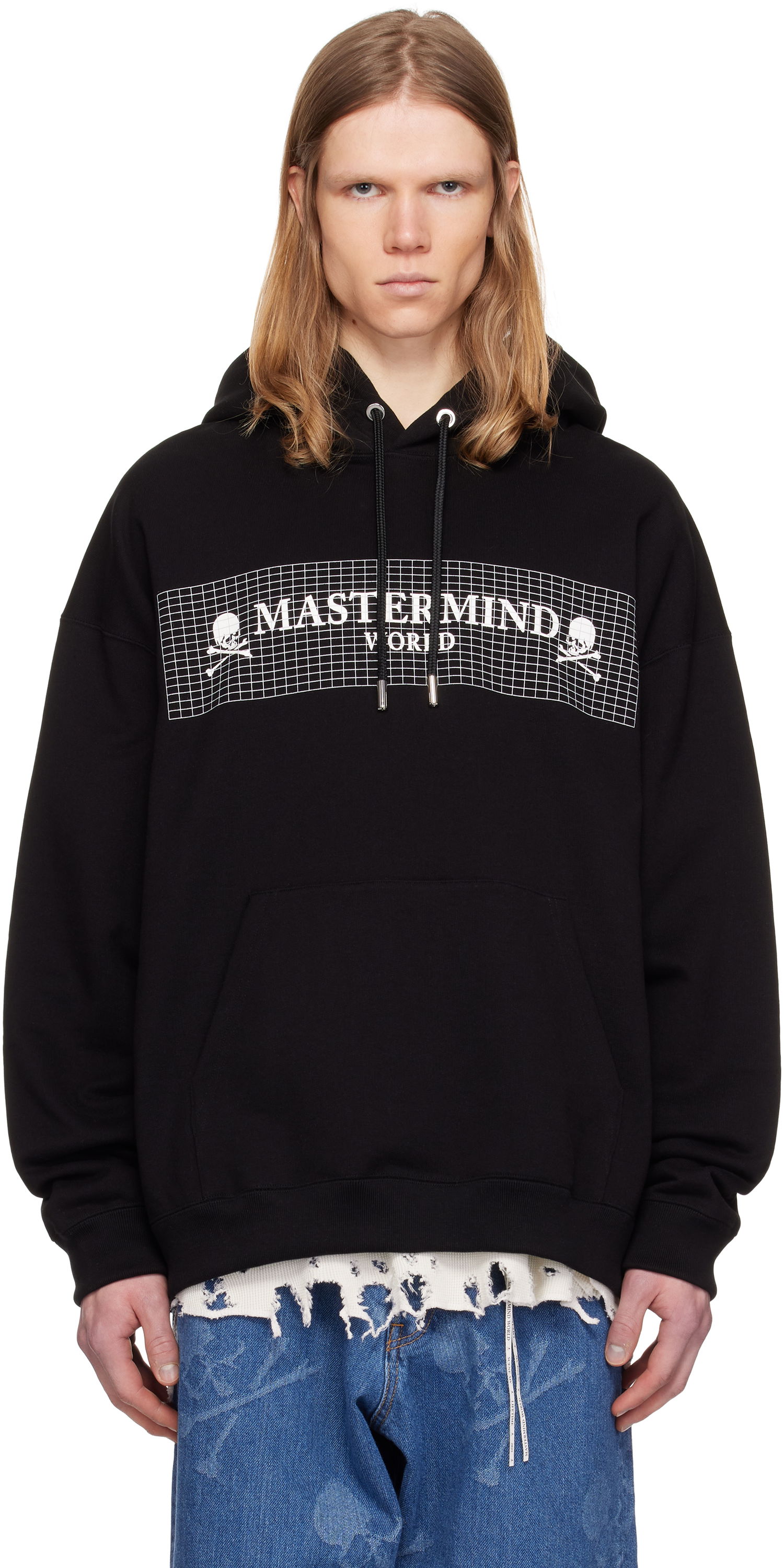 Mikina Mastermind WORLD Mastermind World Boxy Fit Grid Hoodie Čierna | MW25S14-SW014-015, 0