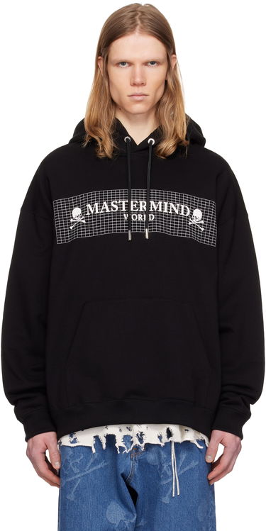 Mikina Mastermind WORLD Mastermind World Boxy Fit Grid Hoodie Čierna | MW25S14-SW014-015, 0