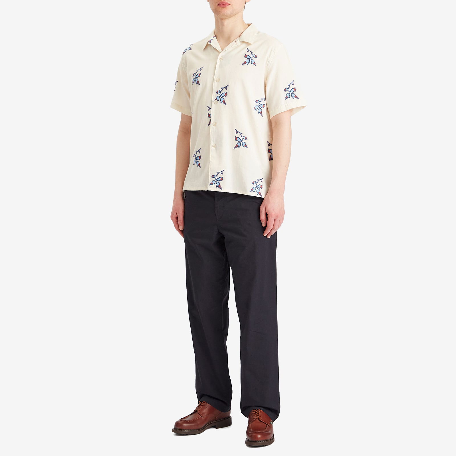 Paul Smith Flower Embroidered Vacation Shirt, Size Large