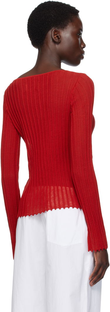 Tričko Loulou de Saison Loulou de Saison Mabille Ribbed Knit Top Červená | MABILLE, 2