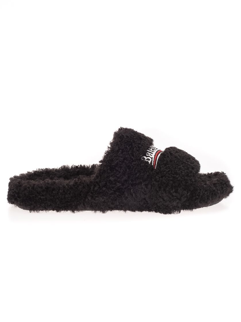 Tenisky a topánky Balenciaga Furry Slide Black White W Čierna | 654261W2DO11096, 0