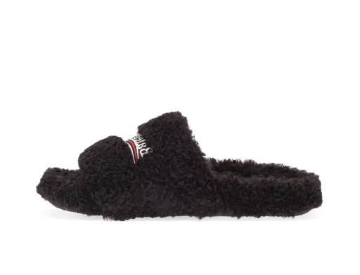 Tenisky a topánky Balenciaga Furry Slide Black White W Čierna | 654261W2DO11096