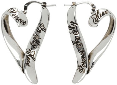 Doplnky Acne Studios Silver Heart Hoop Earrings Šedá | C50393-, 0