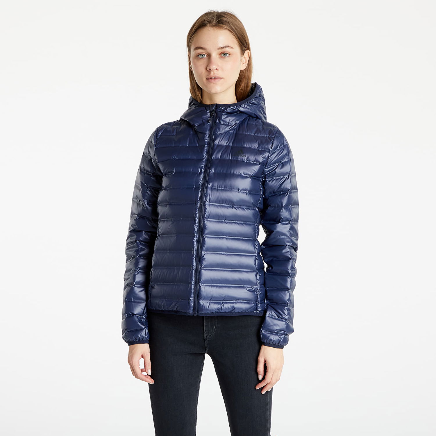 Prešívaná bunda adidas Performance Varilite Soft Hooded Navy | DX0779, 0