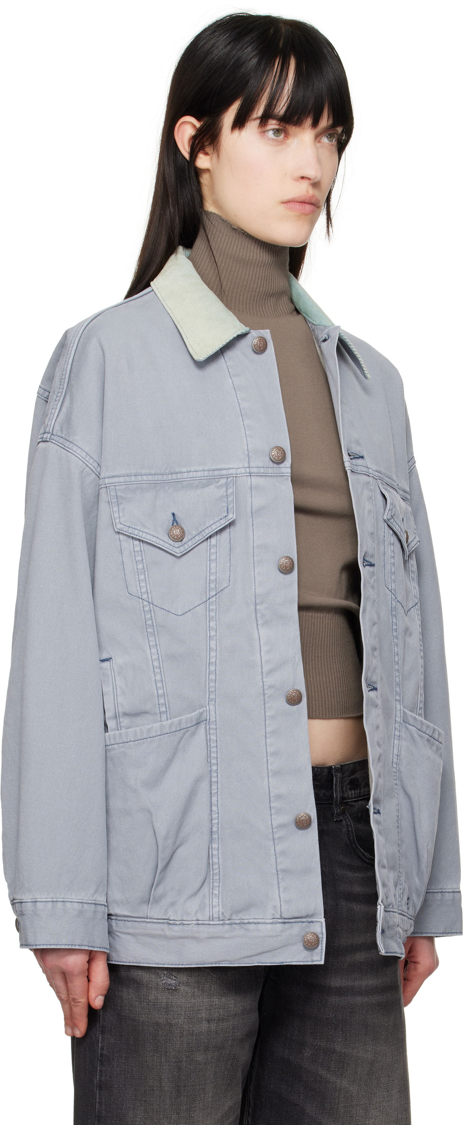 Bunda R13 R13 Lacey Trucker Denim Jacket Modrá | R13WD210-D279A, 1