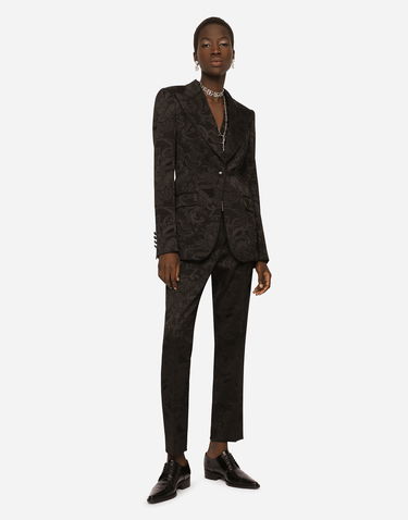 Nohavice Dolce & Gabbana Floral Jacquard Pants Čierna | FTAM2TFJRD0N0000, 3