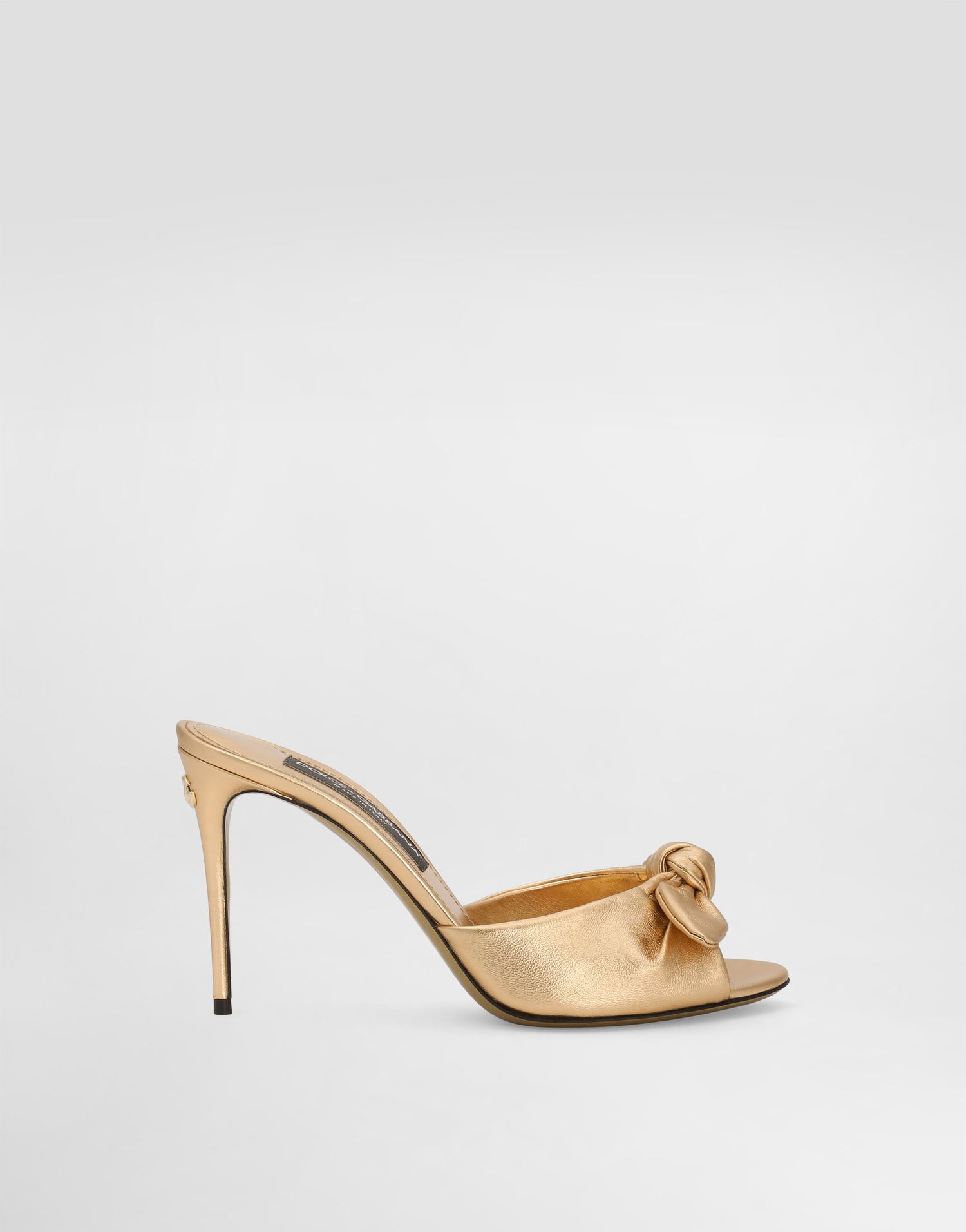 Doplnky Dolce & Gabbana Dolce & Gabbana Nappa Leather Knotted Mule Heels Metalická | CR1750A10168H945, 0