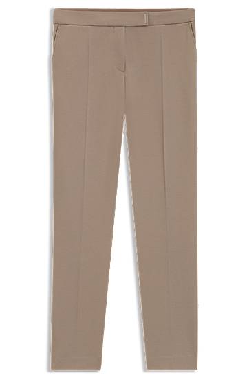 Nohavice BOSS Slim-Fit Stretch Punto Milano Trousers Béžová | 50541994