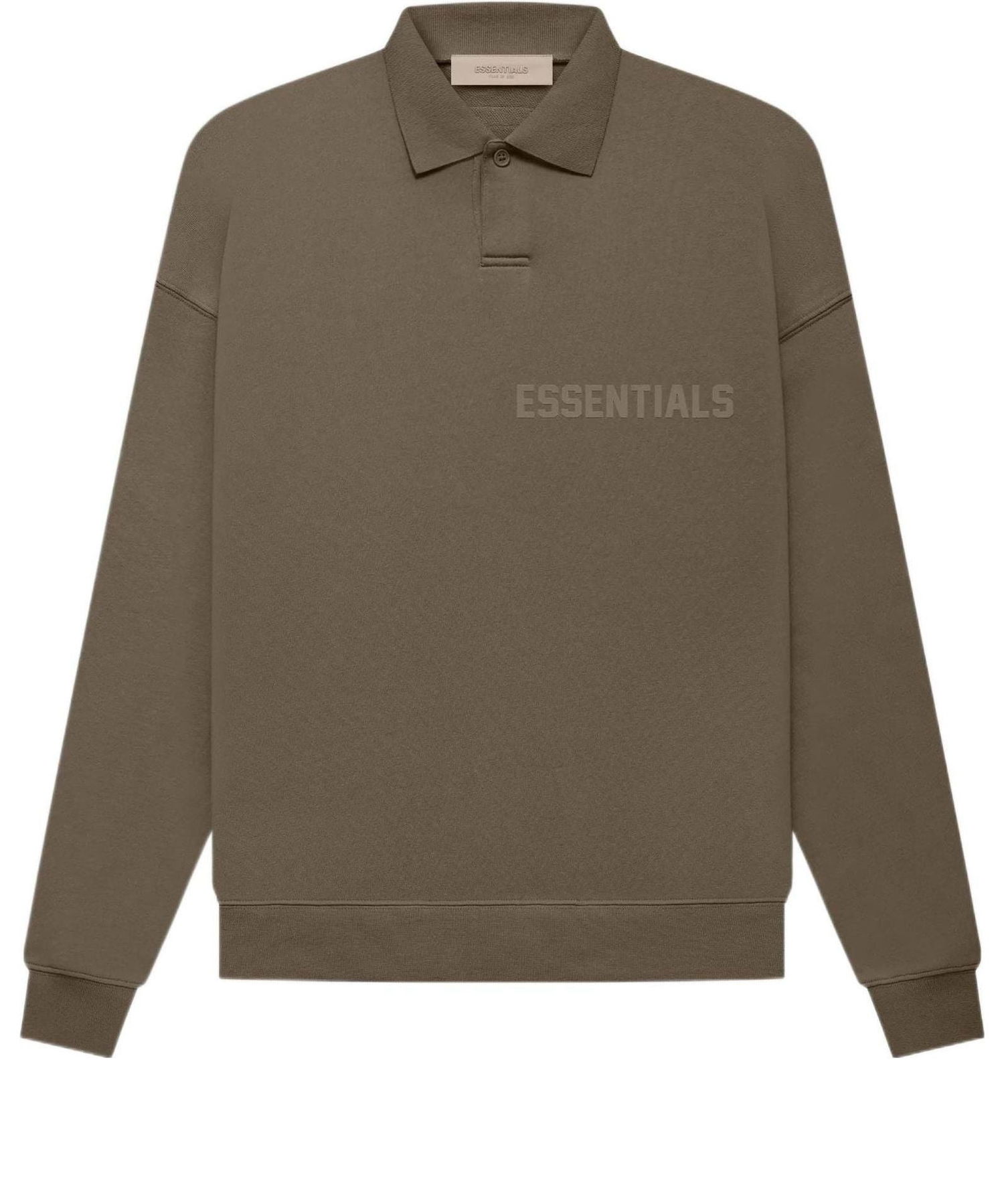 Sveter Fear of God Essentials Long Sleeve Polo Shirt Hnedá | FOG-FW22-673, 0