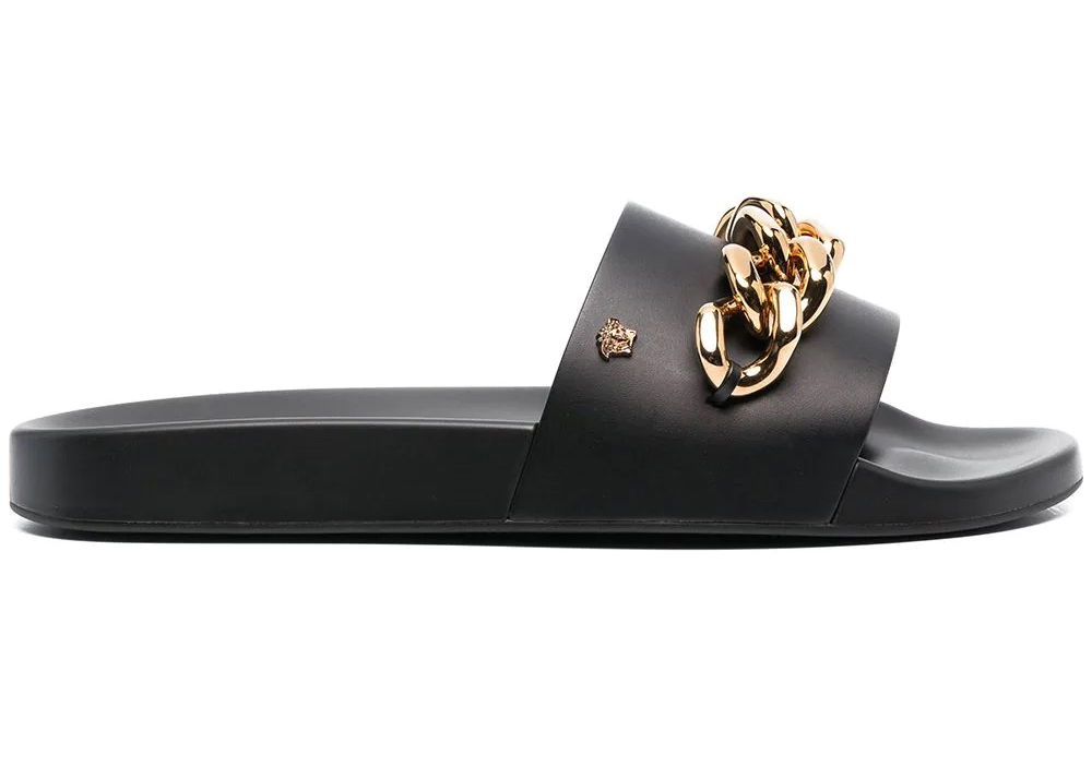 Tenisky a topánky Versace Medusa Chain Slide Black Leather Čierna | DSU8463-DV46G-KVO41, 0
