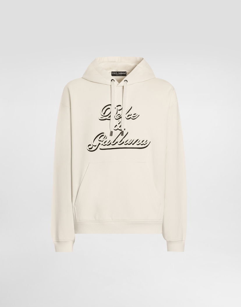 Mikina Dolce & Gabbana Jersey Hoodie with Dolce & Gabbana Embroidery Béžová | G9ZU0ZG7PGAA4567