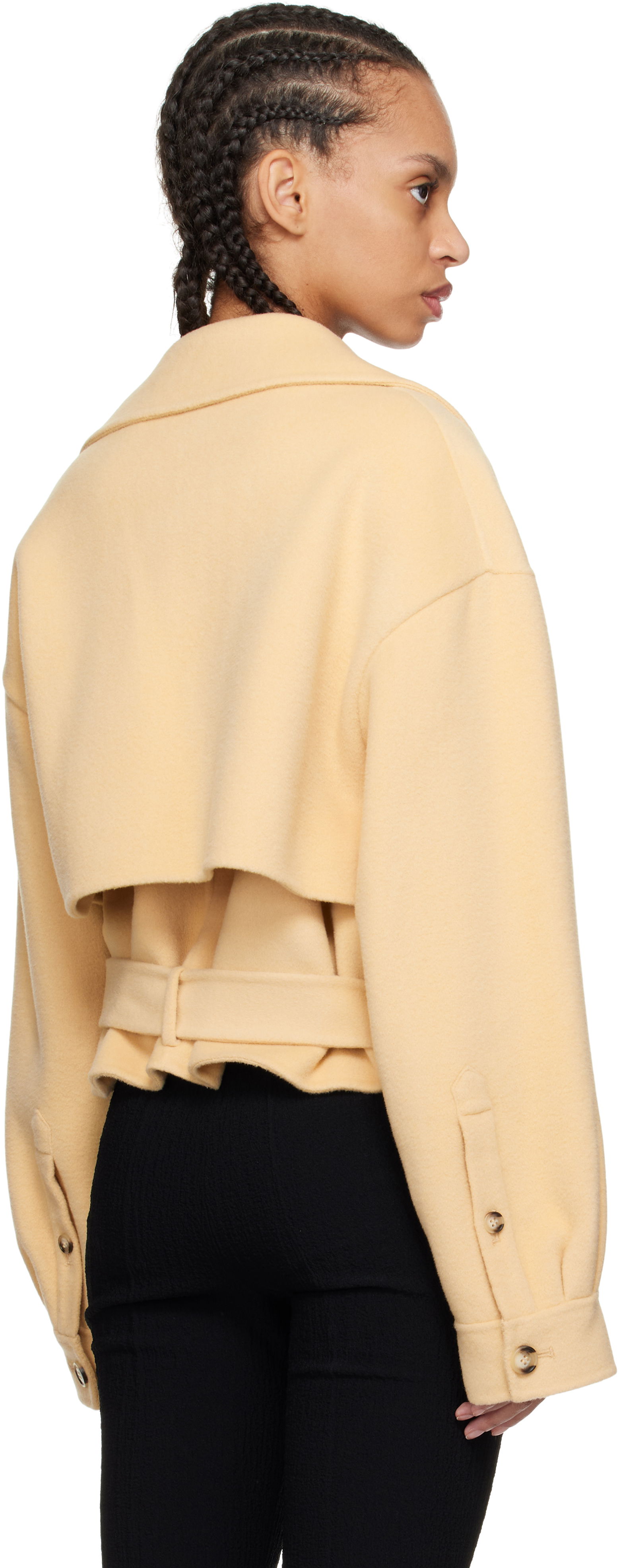 Nanushka Ticia Fringed Double Wool Jacket