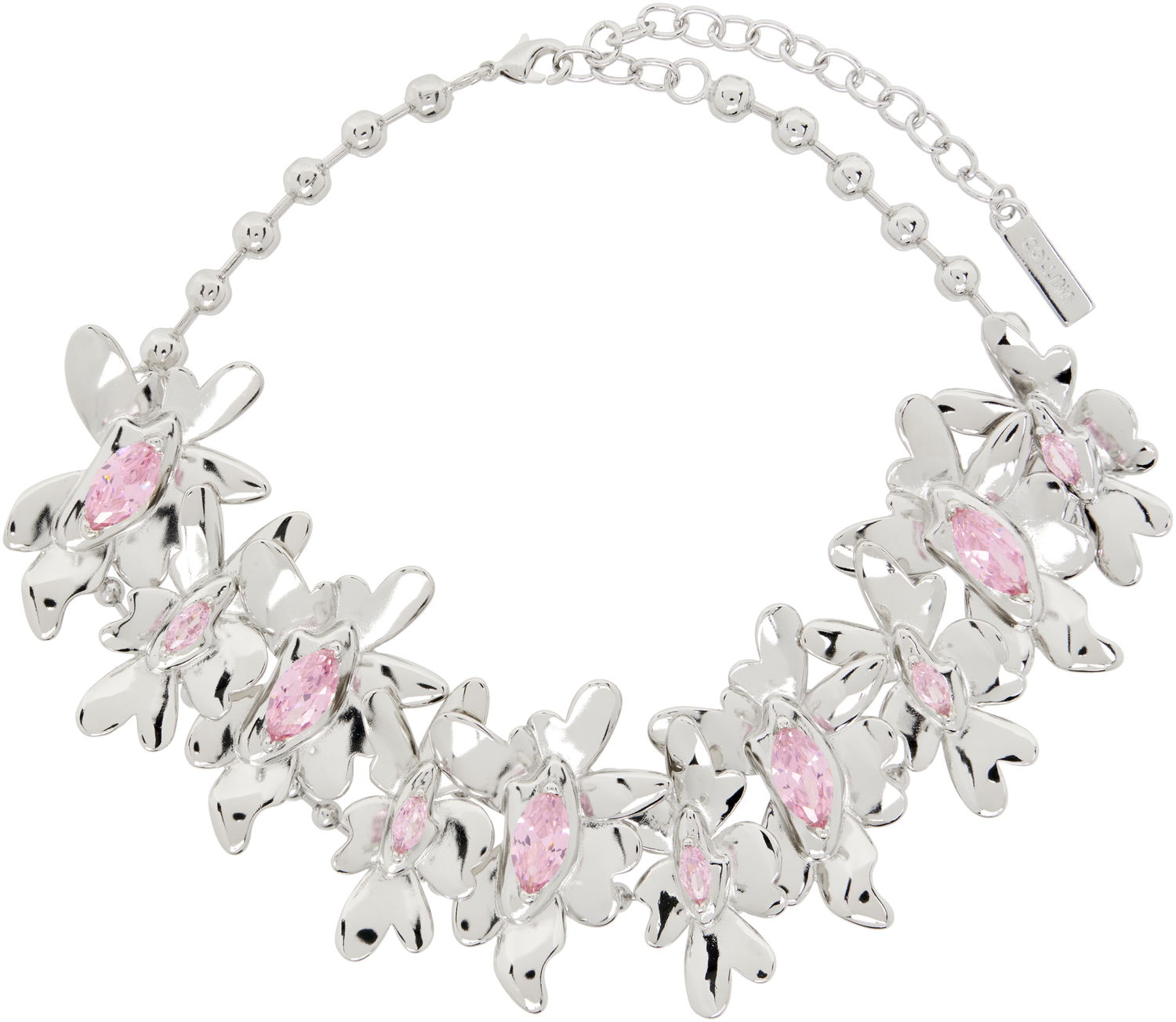 Náhrdelník Collina Strada Collina Strada Silver Tone Pink Daisy Necklace Metalická | XX1089, 0