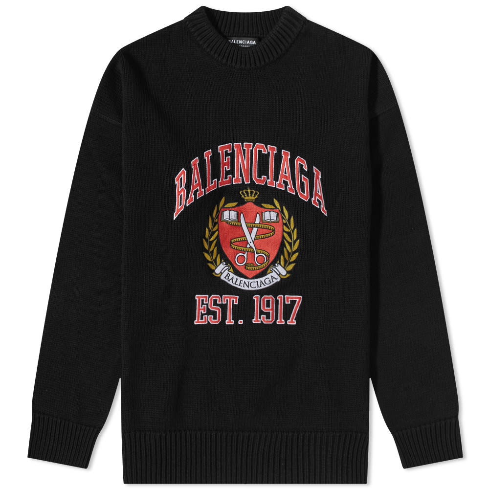 Mikina Balenciaga University Logo Crew Sweat Black Čierna | 675267-T3217-1000, 0