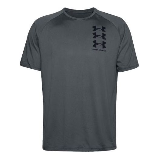 Tričko Under Armour Triple Logo Tech Sports T-Shirt Šedá | 1361504-012
