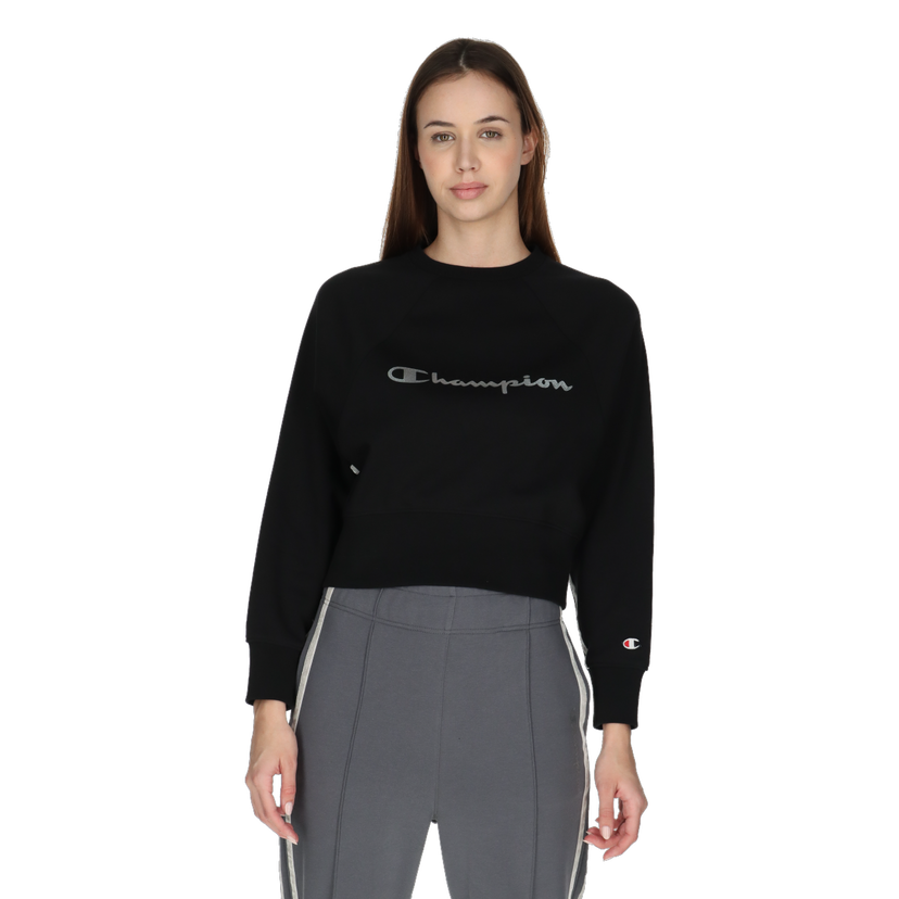 Mikina Champion Cropped Sweatshirt White tape Čierna | CHA241F609-01