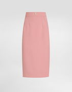 Dolce & Gabbana Calf-Length Wool Pencil Skirt with DG Logo